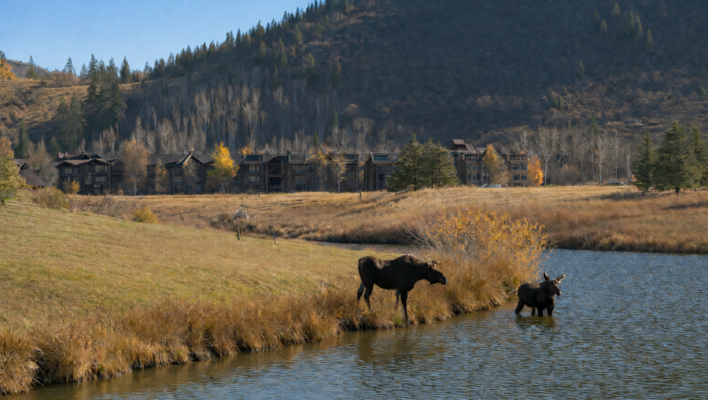 Two moose at Deer Valley ponds.